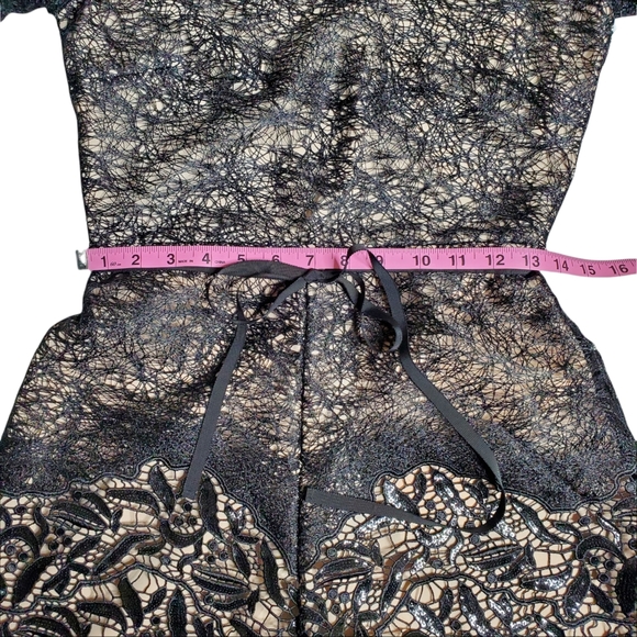 ALEXIS 'Izu' Romper Black Long Sleeve Sequence Lace Romper Size Medium NWT - Picture 15 of 16